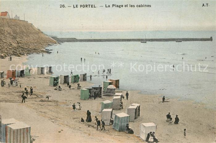 Le Portel La Plage et les cabines