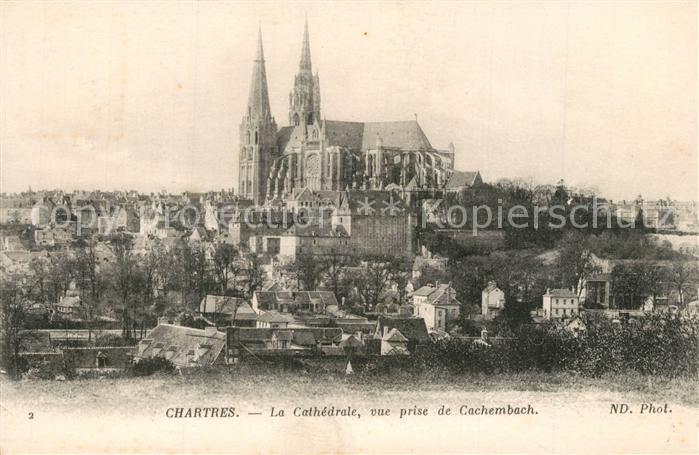 Chartres 28 La Cathedrale vue prise de Cachembach