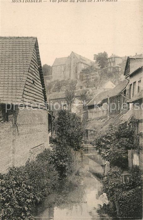 Montdidier Moselle Vue prise du Pont de l’Ave Maria