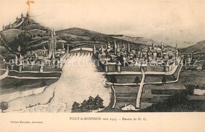 Pont-a-Mousson Staedtebild von 1445