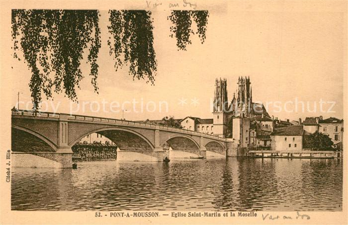 Pont-a-Mousson Eglise Salut Martin et la Moselle