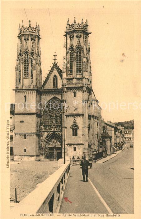 Pont-a-Mousson Eglise Saint Martin et Rue Gambetta