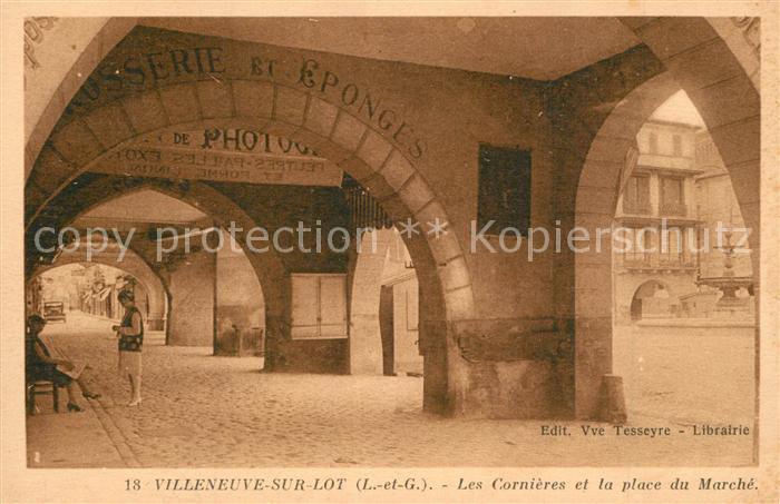 Villeneuve-sur-Lot Les Cornieres et la place du Marche