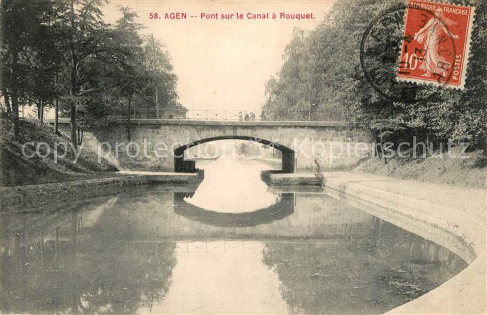 Agen Lot et Garonne Pont sur le Canal a Rouquet