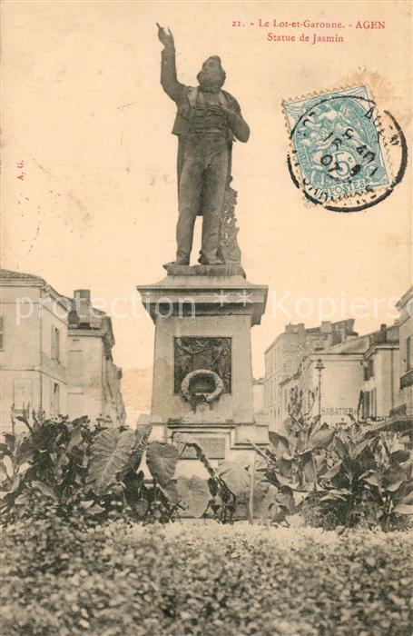 Agen Lot et Garonne Statue de Jasmin