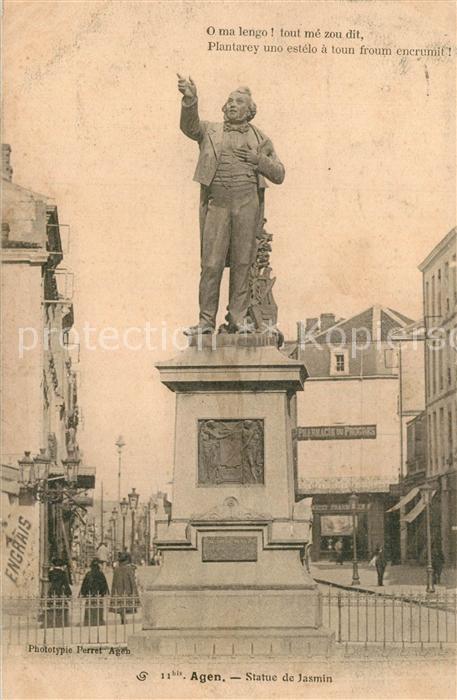 Agen Lot et Garonne Statue de Jasmin