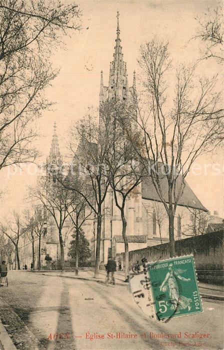 Agen Lot et Garonne Eglise St Hilaire et Boulevard Scaliger