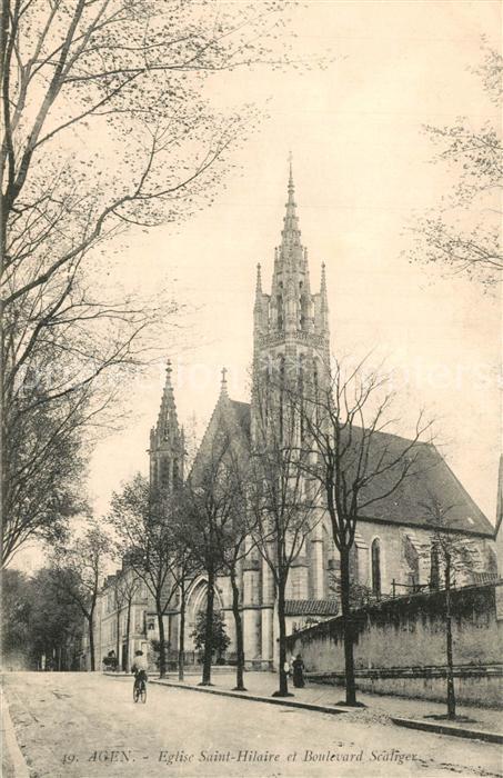 Agen Lot et Garonne Eglise Saint Hilaire et Boulevard Scali