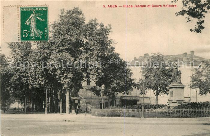 Agen Lot et Garonne Place Jasmin et Cours Voltaire