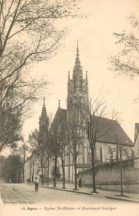 Agen Lot et Garonne Eglise St Hilaire et Boulevard Scaliger
