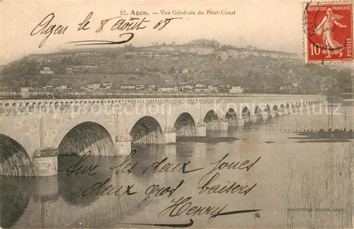 Agen Lot et Garonne Vue generale du Pont Canal