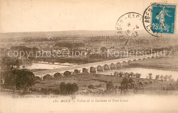 Agen Lot et Garonne Vallee de la Garonne et Pont Canal