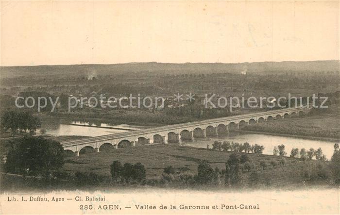 Agen Lot et Garonne Vallee de la Garonne et Pont Canal
