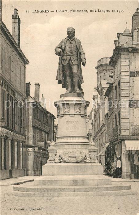 Langres Monument Statue de Diderot Philosophe