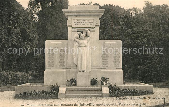 Joinville Haute-Marne Monument aux Morts Grande Guerre 1914-18 Kriegerdenkmal
