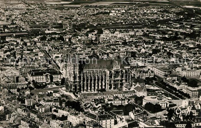 Reims Champagne Ardenne Cathedrale vue aérienne
