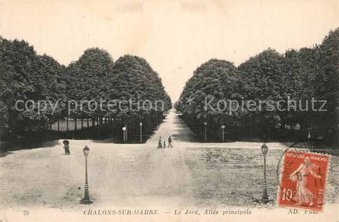 Chalons-en-Champagne Marne Jardin du Jard Allée principale