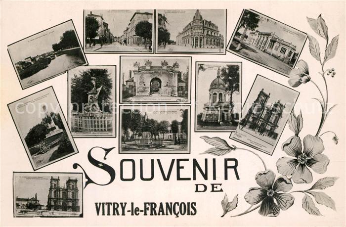 Vitry-le-Francois Souvenir de la ville Eglise Chateau Bâtiments Monuments des fl