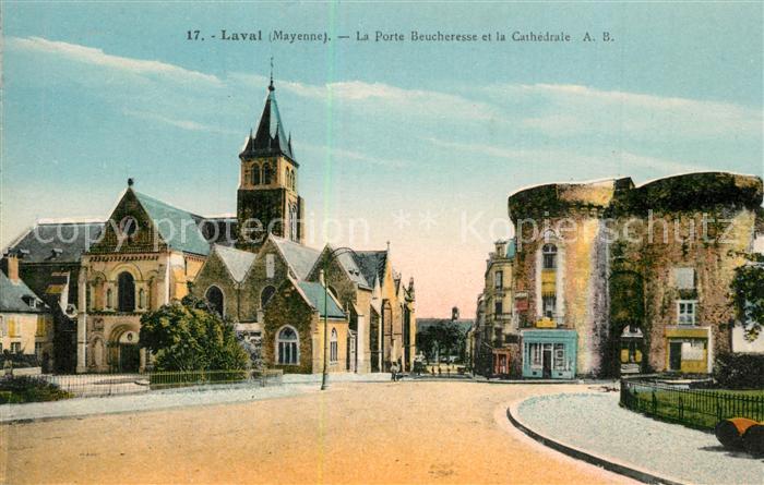 Laval Mayenne Porte Beucheresse et la Cathedrale