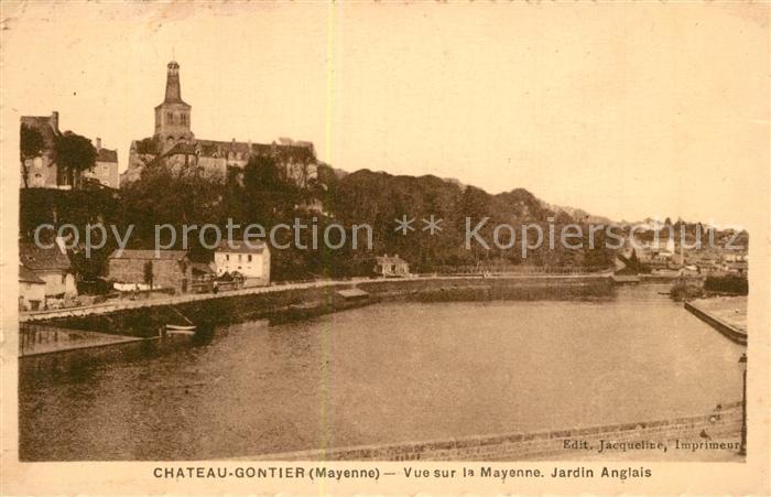 Chateau-Gontier Vue sur la Mayenne Jardin Anglais