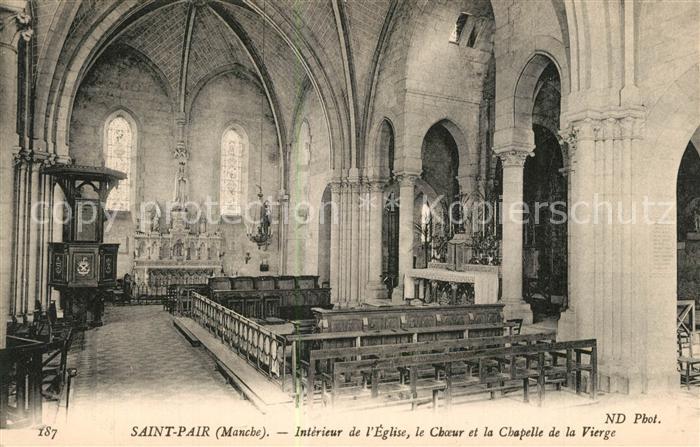 Saint-Pair-sur-Mer Intérieur de l'Eglise Choeur Chapelle de la Vierge
