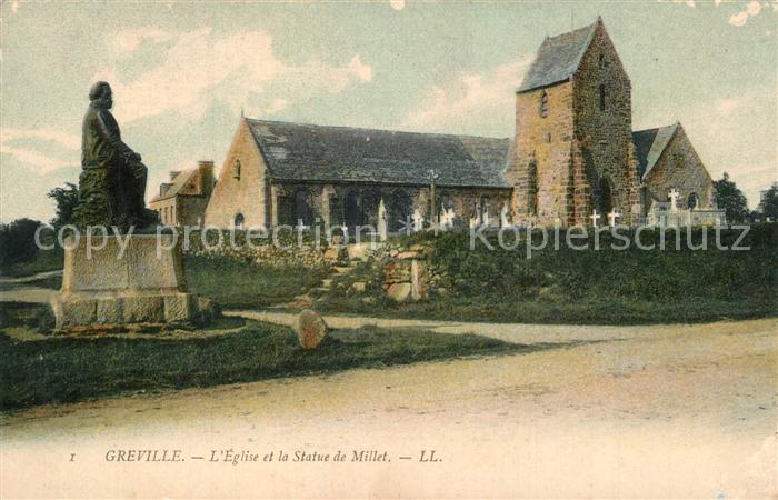 Greville-Hague Statue de Millet Monument Eglise