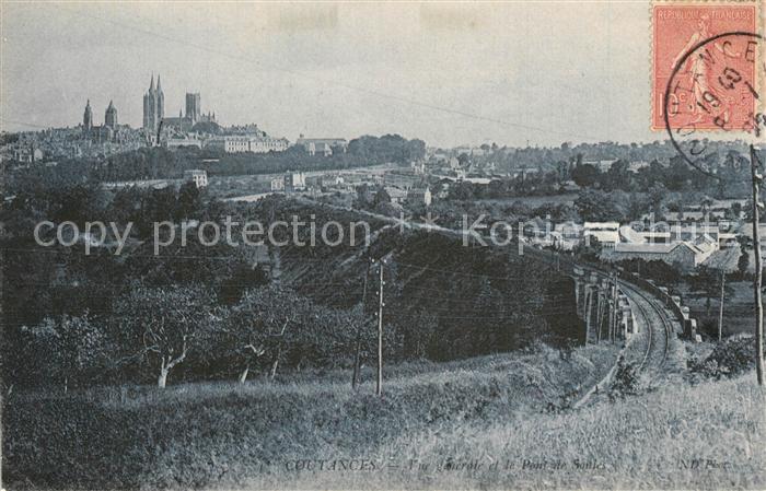 Coutances Vue Generale et Pont de Soules