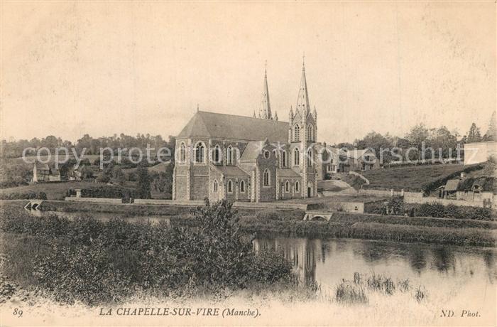 La Chapelle-sur-Vire Bords de la rivière vue vers l'Eglise