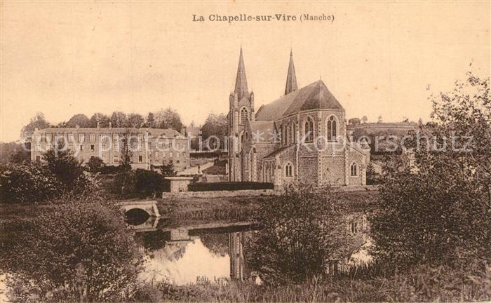 La Chapelle-sur-Vire Bords de la rivière vue vers l'Eglise