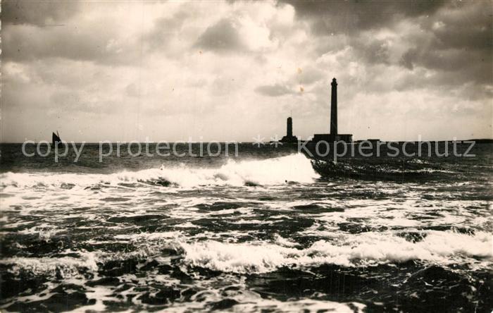 Catteville Le Phare un jour de tempête