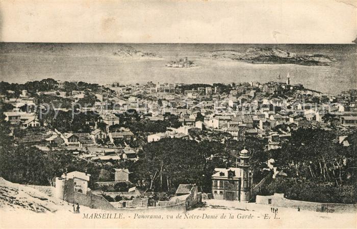 Marseille Bouches-du-Rhone Panorama vu de la Basilique Notre Dame