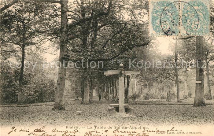 Plaisir Table de Sainte Appoline