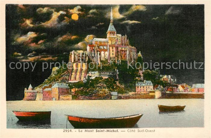 Le Mont-Saint-Michel Vue au clair de lune