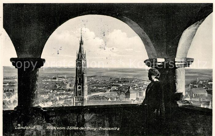 Landshut Isar Blick vom Soeller der Burg Trausnitz