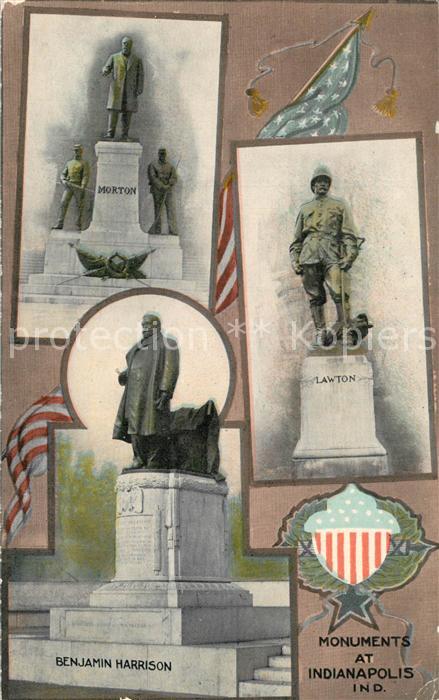 Indianapolis Monuments Morton Lawton Benjamin Harrison