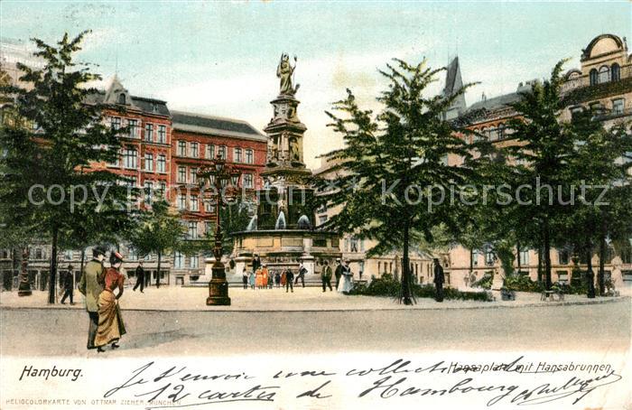 Hamburg Hansaplatz mit Hansabrunnen