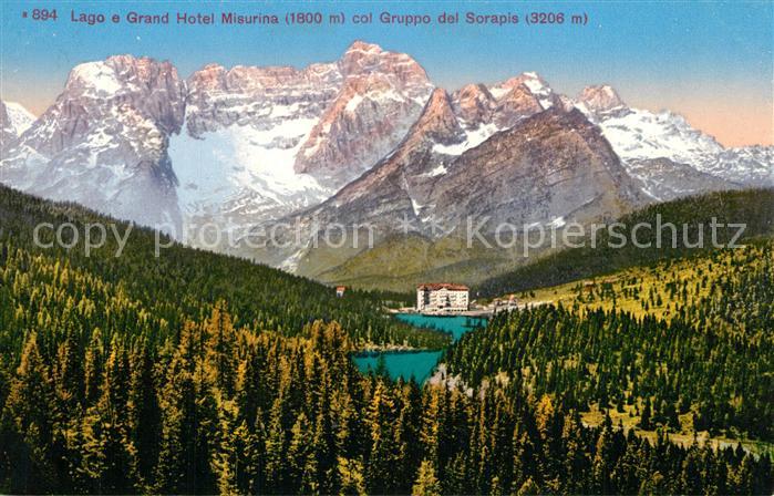 Misurinasee Lago e Grand Hotel Misurina col Gruppo del Sorapis