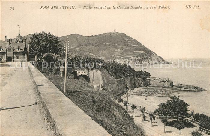 San Sebastian  Pais Vasco ES Vista general de la Concha Sacada del real Palacio