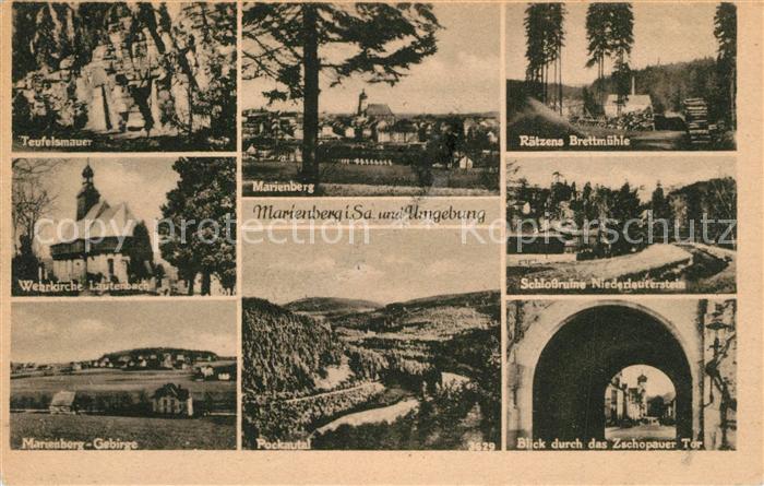 Marienberg Erzgebirge Teufelsmauer Schlossruine Niederlauterstein Pockautal