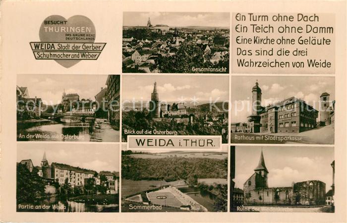 Weida Thueringen Osterburg Sommerbad Ruine Wiedenkirche Rathaus Gedicht