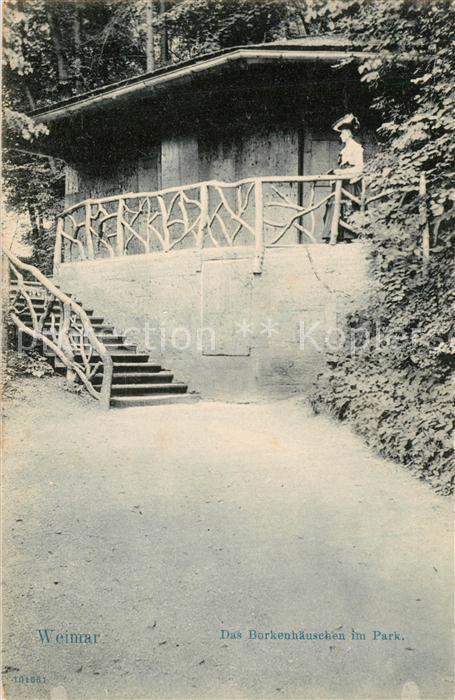 Weimar Thueringen Borkenhaeuschen im Park