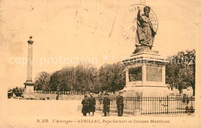 Aurillac Pape Gerbert Colonne Monthyon