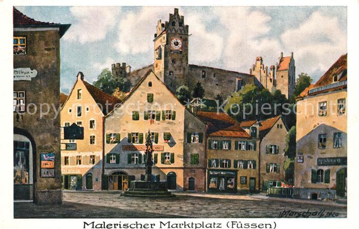 Fuessen Allgaeu Malerischer Marktplatz Kuenstler Marschall