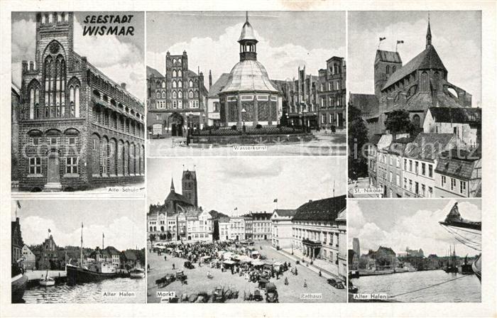 Wismar Mecklenburg Alte Schule Wasserkunst Sankt Nikolai Markt Rathaus