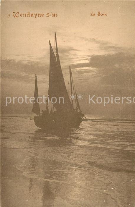 Wenduyne Segelschiff Abenddaemmerung