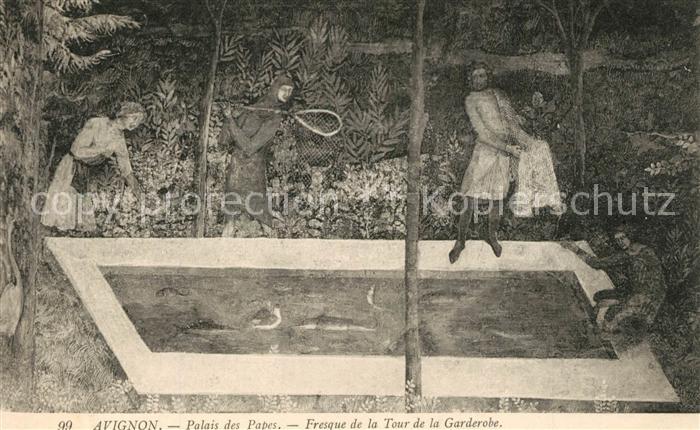 Avignon Vaucluse Palais des Papes Fresque de la Tour de