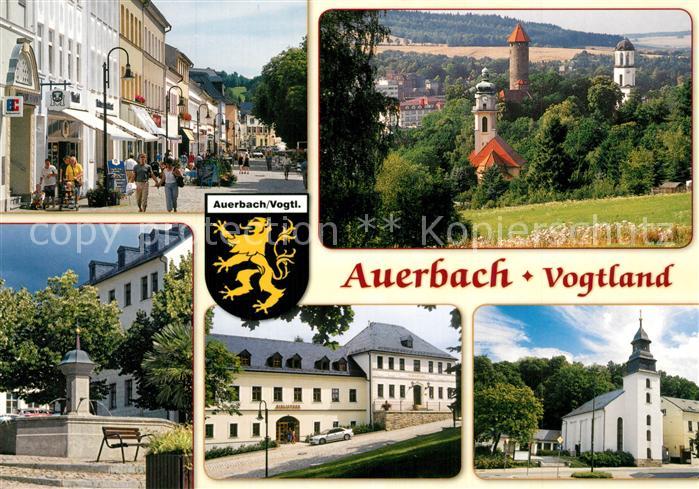 Auerbach Vogtland Nicolaistrasse Neumarkt Altmarktbrunnen Schlossstrasse Nicolai