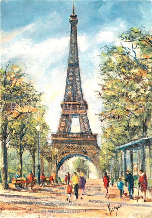 Paris Tour Eiffel Künstlerkarte Pedro Vargas