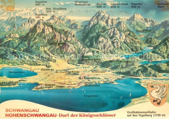 Schwangau Hohenschwangau Panoramakarte
