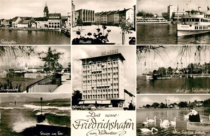 Friedrichshafen Bodensee Seehafen Markt Promenade Schlosskirche Hochhaus Sturm K
